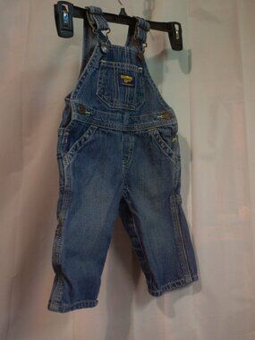 Classic Children's Oshkosh B'gosh Blue Denim Overalls Size 6 Months